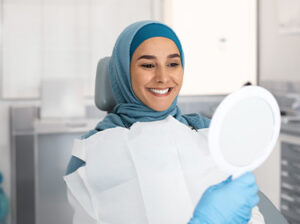 Lady Smiling Having Dental Inlay & Onlay In Turkey